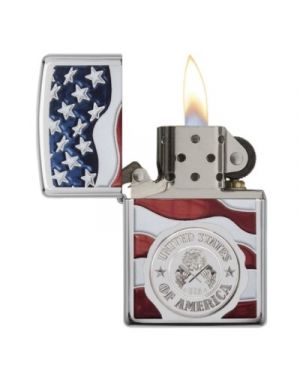 Zippo American Stamp on Flag
