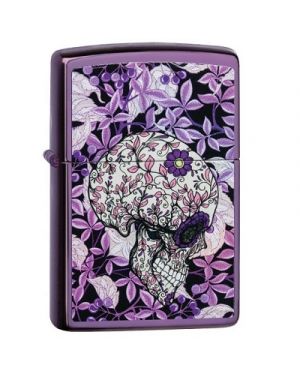 Zippo  Floral Hidden Skull Design