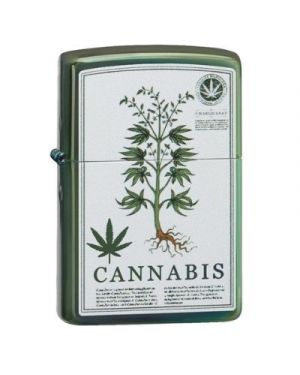 Zippo  High Polish Green Cannabis Design