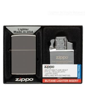 Zippo  Lighter & Single Butane Insert Gift Set